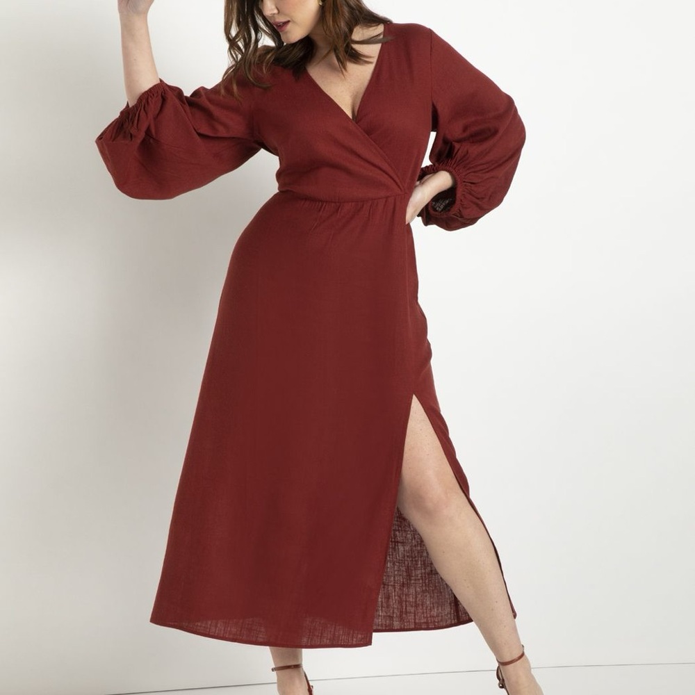 Eloquii Collection: Full Sleeve Maxi Dress w/ Slit